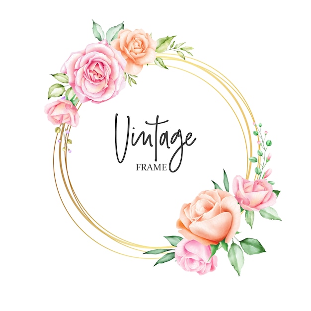 Watercolor floral frame multi purpose background