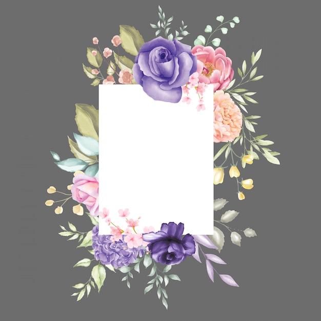 Watercolor floral frame multi purpose background