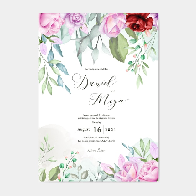 Watercolor floral frame multi purpose background