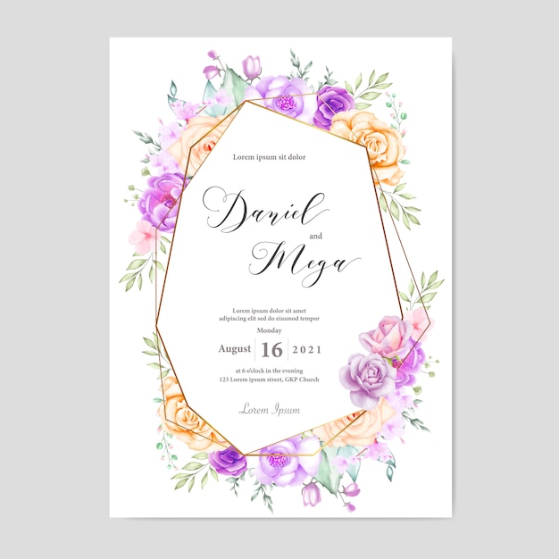 Watercolor floral frame multi purpose background