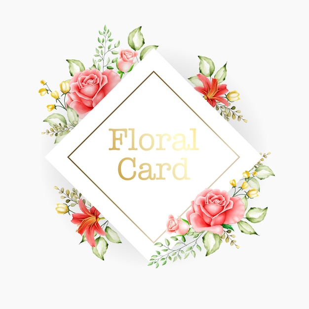 Watercolor floral frame multi purpose background