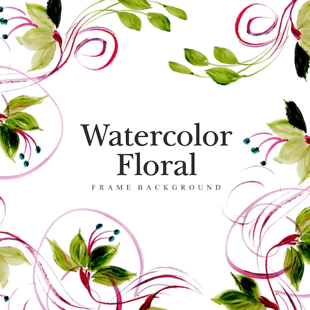 Watercolor Floral Frame Multi-Purpose Background