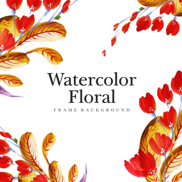 Watercolor Floral Frame Multi-Purpose Background