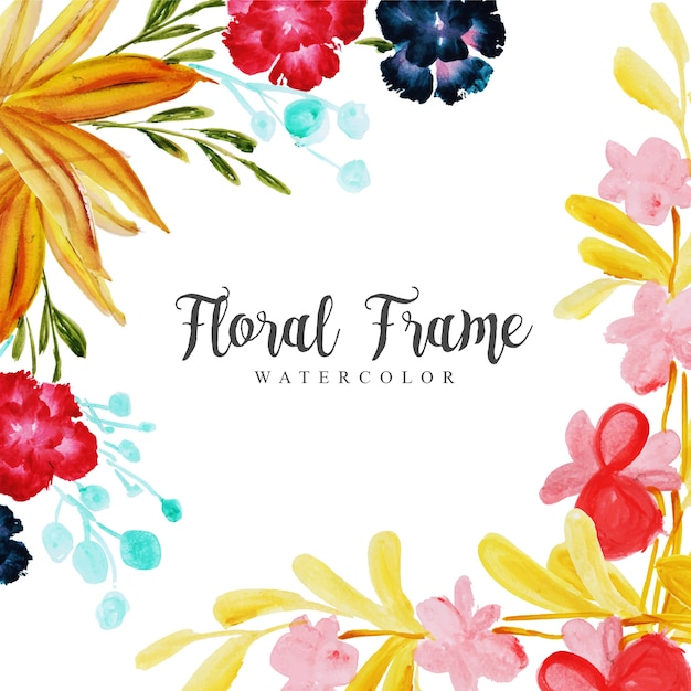 Watercolor Floral Frame Multi-Purpose Background