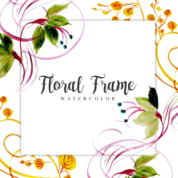 Watercolor Floral Frame Multi-Purpose Background