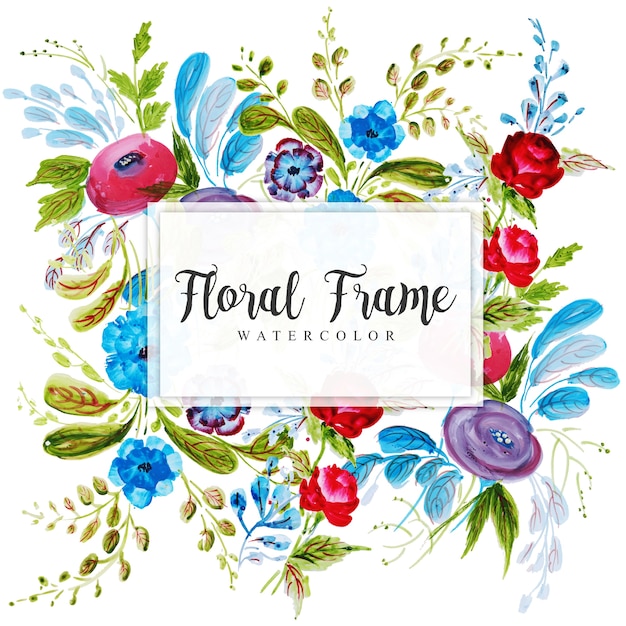 Watercolor Floral Frame Multi-Purpose Background