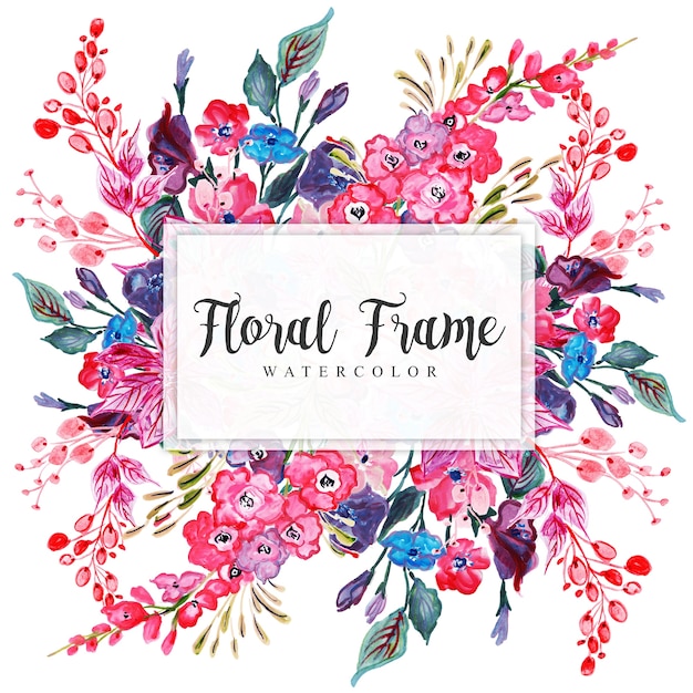Watercolor floral frame multi-purpose background