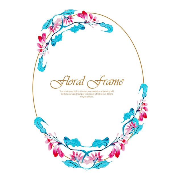 Watercolor floral frame multi-purpose background