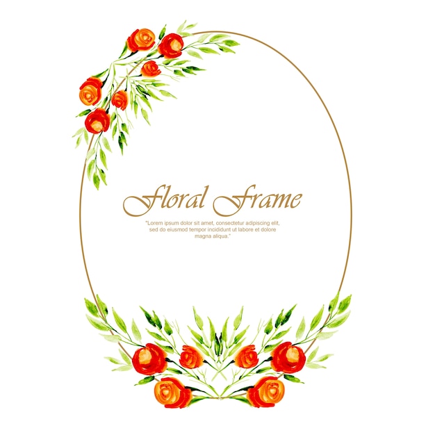 Watercolor Floral Frame Multi-Purpose Background