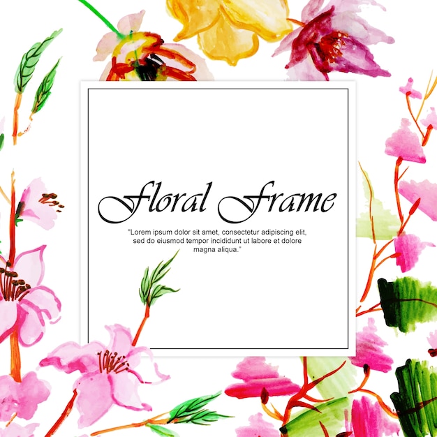 Watercolor Floral Frame Multi-Purpose Background