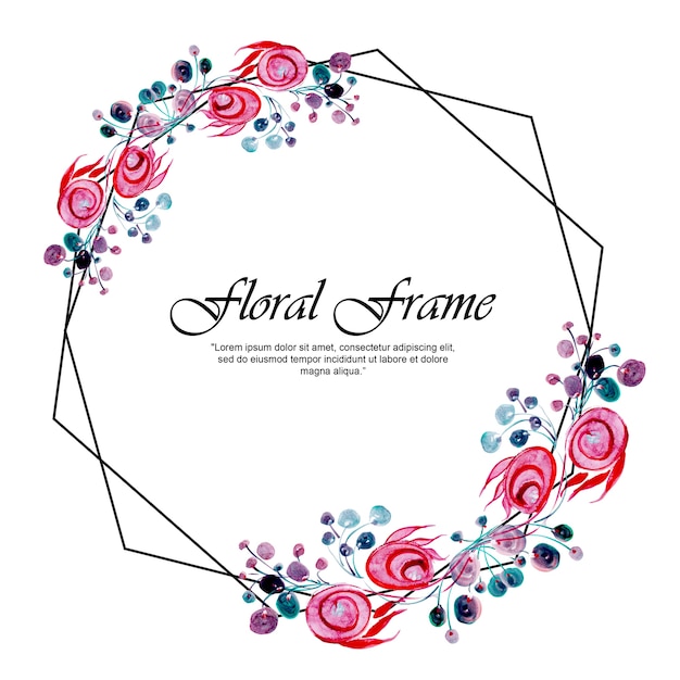 Watercolor Floral Frame Multi-Purpose Background