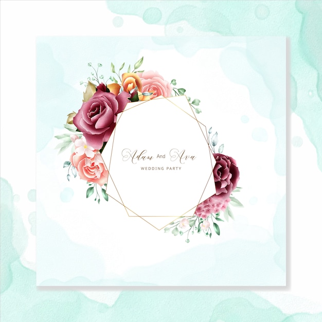 Watercolor floral frame multi purpose background