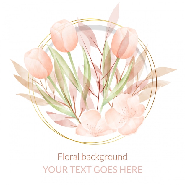 Watercolor floral frame. multipurpose background