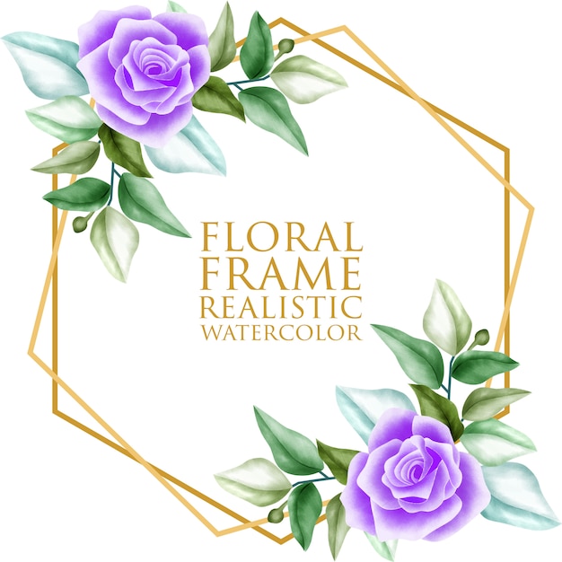 watercolor floral frame ornament