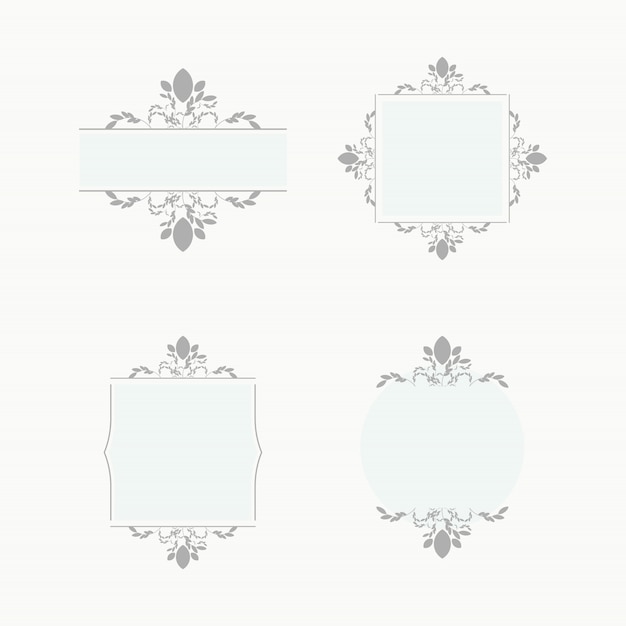 Watercolor floral frame set 