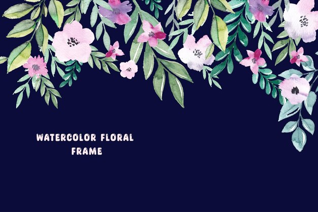 Watercolor Floral Frame Template For Social Media Post