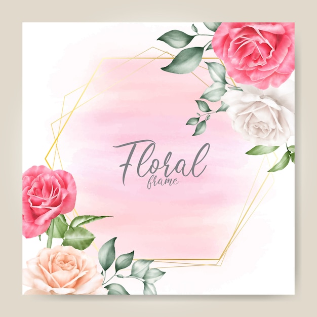 Watercolor Floral Frame Template