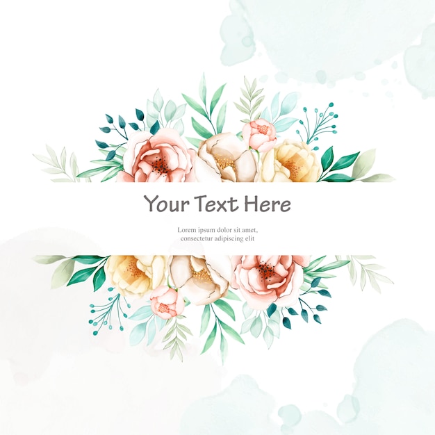 watercolor floral frame wedding invitation