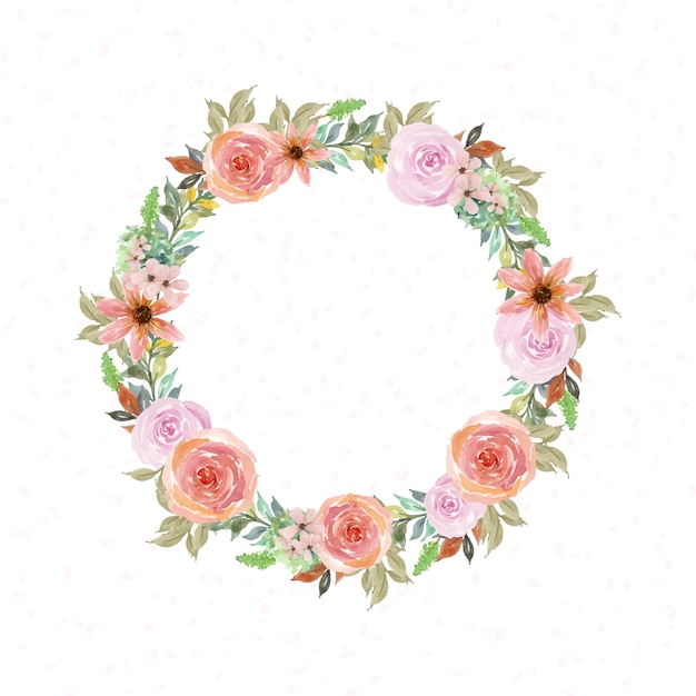 Watercolor floral frame with roses