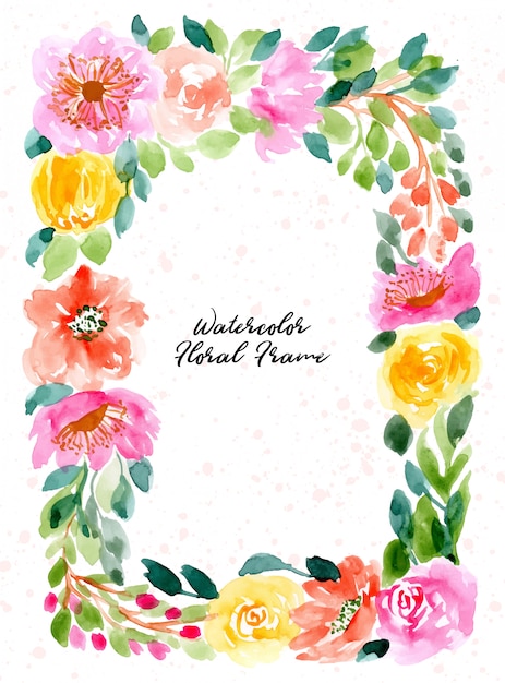 Watercolor floral frame