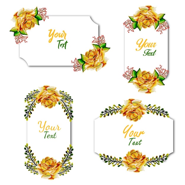 Vector watercolor floral frame