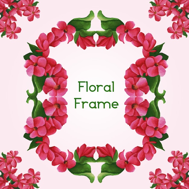 Watercolor floral frame