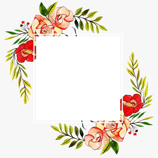 Watercolor Floral Frame 