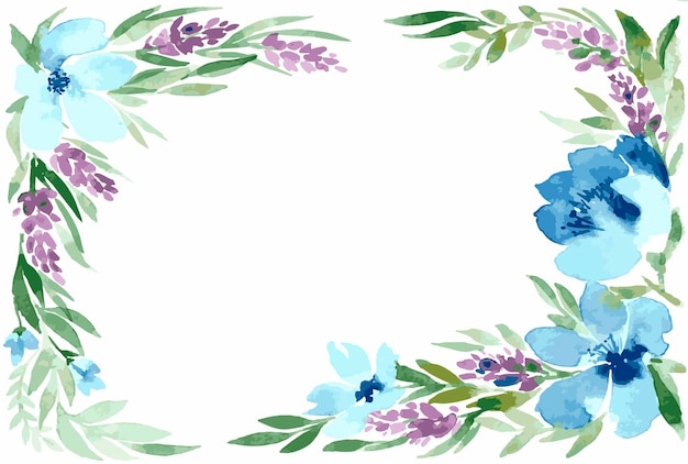 Vector watercolor floral frame