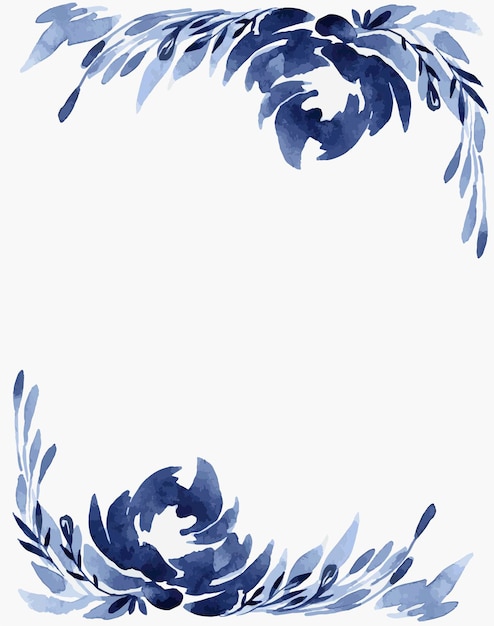 Vector watercolor floral frame