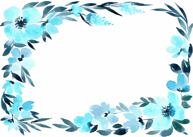 Vector watercolor floral frame