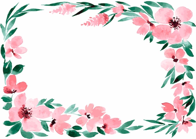 Vector watercolor floral frame