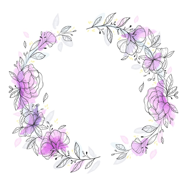 Vector watercolor floral frame