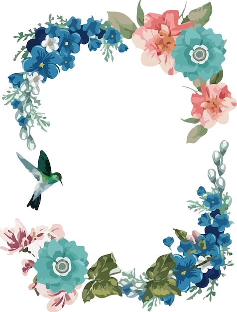 Watercolor floral frame