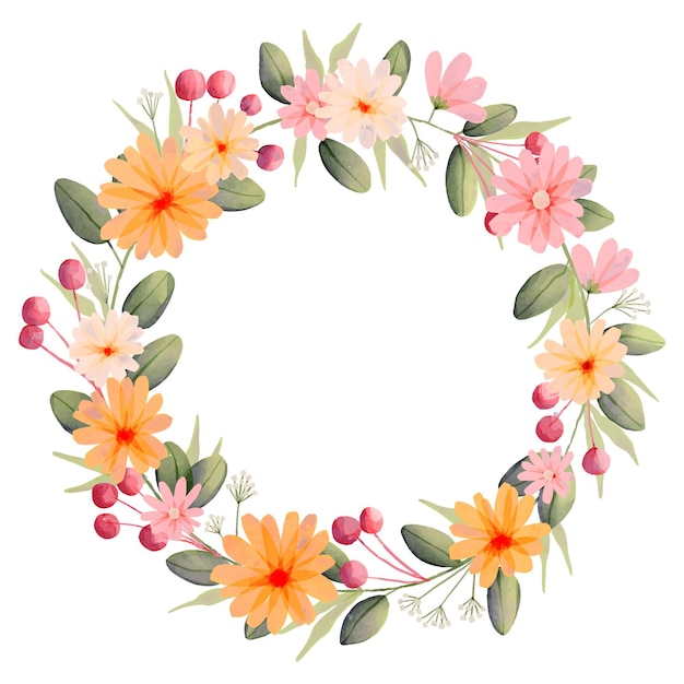 Vector watercolor floral frame