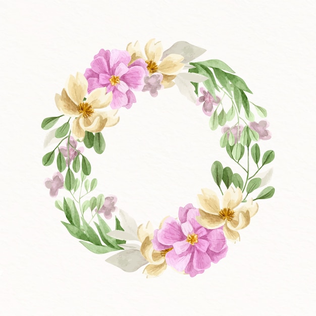 Vector watercolor floral frame