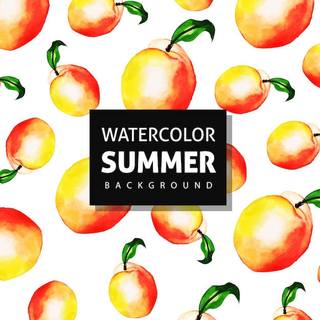 Watercolor Floral & Fruits Background