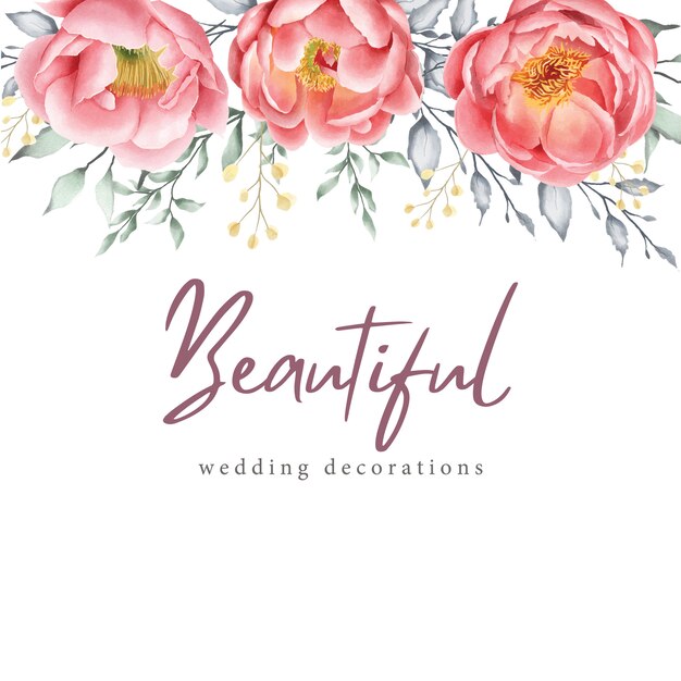 Watercolor floral greeting card and invitation template