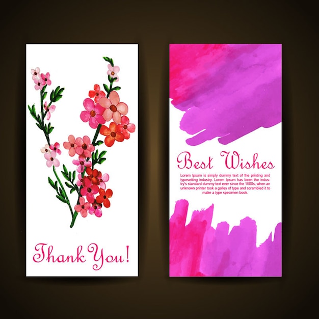 Watercolor floral greeting card