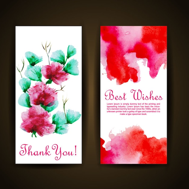 Watercolor floral greeting card