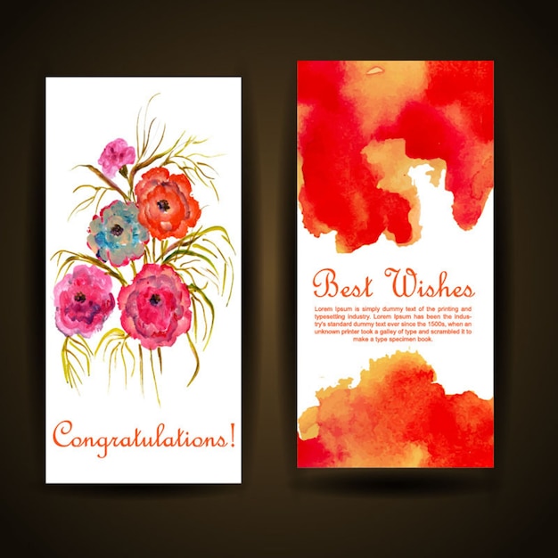 Watercolor floral greeting card