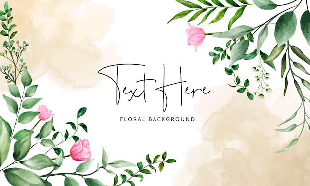 watercolor floral hand drawing background