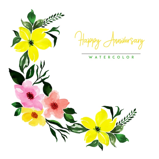 Acquerello floral happy anniversary background