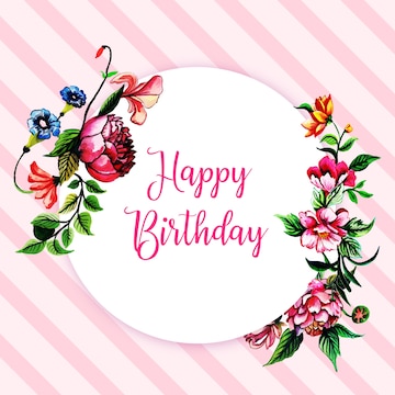 Premium Vector | Watercolor floral happy birthday frame background