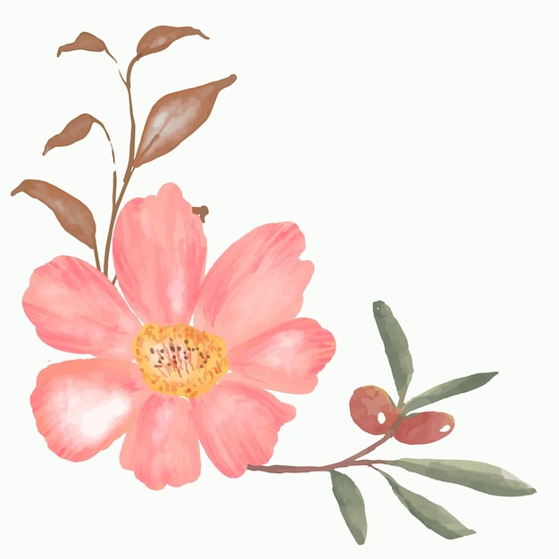Vettore illustrazione floreale ad acquerello