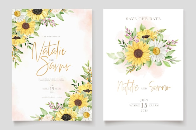 watercolor floral invitation card set