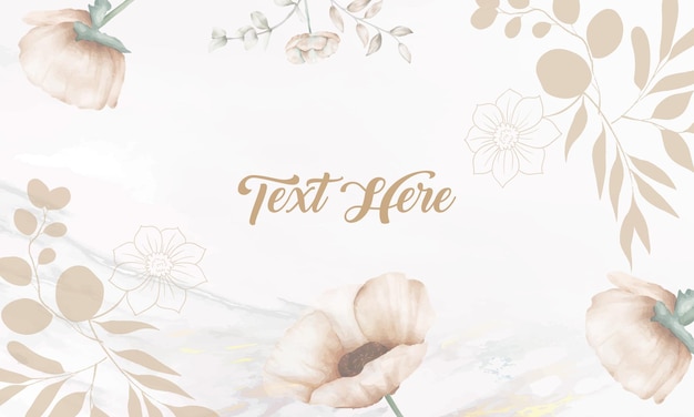 Vector watercolor floral and leaf background for banner and frame