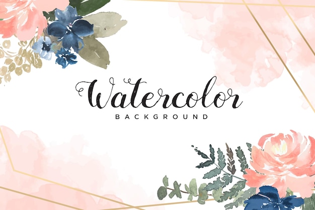 Watercolor Floral and Leaves Background