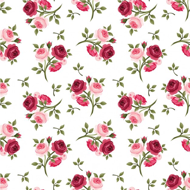 Vector watercolor floral leaves seamless pattern background