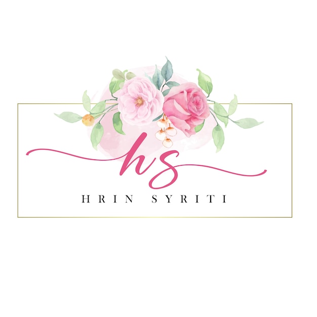 Vector watercolor floral logo