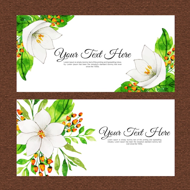 Watercolor floral multipurpose banner set